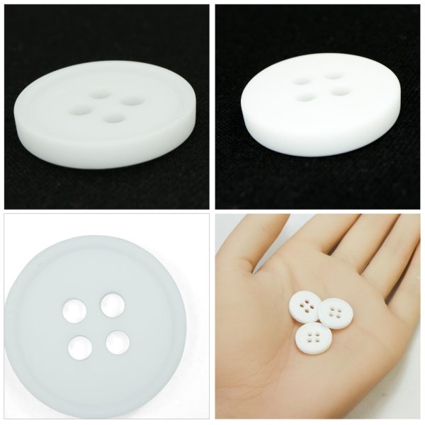 画像5: 樹脂ボタン【ホワイト】15mm 10個入 丸型 四つ穴 ラウンドリム 手芸 付け替え きらきらぷんぷん丸 B-1687 (5)