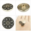 画像6: フラワーメタルボタン アンティーク調【ゴールド&ブラック】15mm 10個入 丸型 足つき 花柄 手芸 服飾 きらきらぷんぷん丸 B-1702 (6)