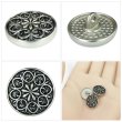 画像6: フラワーメタルボタン アンティーク調【シルバー&ブラック】15mm 10個入 丸型 足つき 花柄 手芸 服飾 きらきらぷんぷん丸 B-1705 (6)
