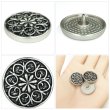 画像6: フラワーメタルボタン アンティーク調【シルバー&ブラック】20mm 6個入 丸型 足つき 花柄 手芸 服飾 きらきらぷんぷん丸 B-1707 (6)