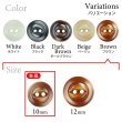 画像3: 樹脂ボタン 皿型【ブラウン】10mm 15個入 丸型 二つ穴 マット 手芸 服飾 付け替え ボタンマート B-1739 (3)