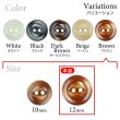 画像3: 樹脂ボタン 皿型【ブラウン】12mm 10個入 丸型 二つ穴 マット 手芸 服飾 付け替え ボタンマート B-1740 (3)