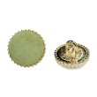 画像1: フロッキーボタン【グリーン】12.5mm 10個入 丸型 足つき ゴールド縁 手芸 服飾 付け替え ボタンマート B-1765 (1)