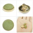 画像5: フロッキーボタン【グリーン】12.5mm 10個入 丸型 足つき ゴールド縁 手芸 服飾 付け替え ボタンマート B-1765 (5)