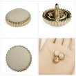 画像5: フロッキーボタン【ベージュ】12.5mm 10個入 丸型 足つき ゴールド縁 手芸 服飾 付け替え ボタンマート B-1766 (5)