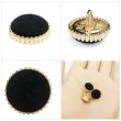 画像5: フロッキーボタン【ブラック】12.5mm 10個入 丸型 足つき ゴールド縁 手芸 服飾 付け替え ボタンマート B-1767 (5)