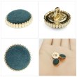 画像5: フロッキーボタン【ネイビー】12.5mm 10個入 丸型 足つき ゴールド縁 手芸 服飾 付け替え ボタンマート B-1768 (5)