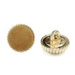 画像1: フロッキーボタン【ブラウン】12.5mm 10個入 丸型 足つき ゴールド縁 手芸 服飾 付け替え ボタンマート B-1769 (1)