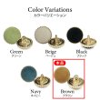 画像3: フロッキーボタン【ブラウン】12.5mm 10個入 丸型 足つき ゴールド縁 手芸 服飾 付け替え ボタンマート B-1769 (3)