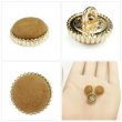画像5: フロッキーボタン【ブラウン】12.5mm 10個入 丸型 足つき ゴールド縁 手芸 服飾 付け替え ボタンマート B-1769 (5)