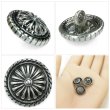 画像6: メタルボタン サンバースト コンチョ風【シルバー】15mm 10個入 丸型 足つき アンティーク 手芸 服飾 付け替え きらきらぷんぷん丸 B-1784 (6)