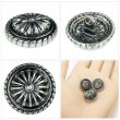 画像6: メタルボタン サンバースト コンチョ風【シルバー】18mm 8個入 丸型 足つき アンティーク 手芸 服飾 付け替え きらきらぷんぷん丸 B-1785 (6)