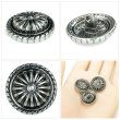 画像6: メタルボタン サンバースト コンチョ風【シルバー】20mm 6個入 丸型 足つき アンティーク 手芸 服飾 付け替え きらきらぷんぷん丸 B-1786 (6)