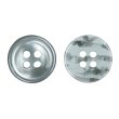 画像1: シェル調樹脂ボタン【グレー】12.5mm 12個入 丸型 四つ穴 くぼみデザイン 手芸 服飾 付け替え ボタンマート B-1792 (1)
