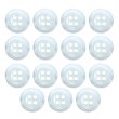 画像1: 樹脂ボタン シェル調【ホワイト】11.5mm 15個入 丸型 四つ穴 クリアリム 手芸 服飾 付け替え ボタンマート B-1798 (1)