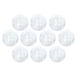 画像1: 樹脂ボタン シェル調【ホワイト】15mm 10個入 丸型 四つ穴 クリアリム 手芸 服飾 付け替え ボタンマート B-1799 (1)