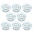 画像1: 樹脂ボタン シェル調【ホワイト】18mm 8個入 丸型 四つ穴 クリアリム 手芸 服飾 付け替え ボタンマート B-1800 (1)
