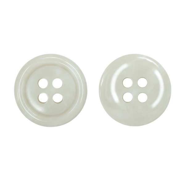 画像1: 樹脂ボタン マーブル調【アイボリー】15mm 10個入 四つ穴 リムあり 手芸 服飾 付け替え ボタンマート B-1813 (1)