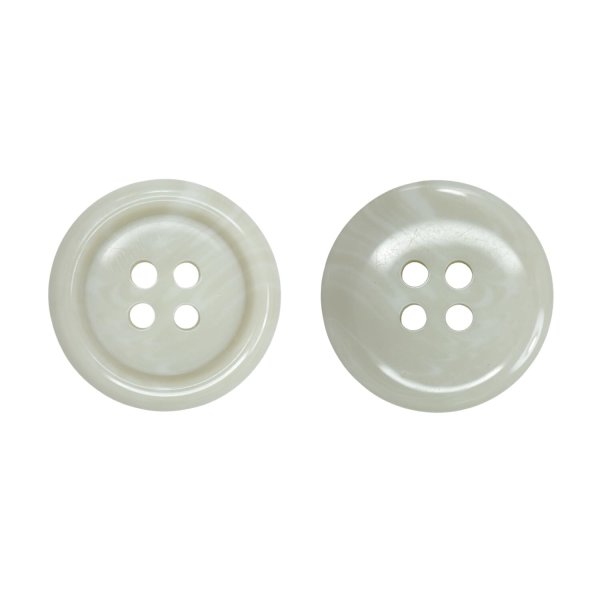 画像1: 樹脂ボタン マーブル調【アイボリー】20mm 8個入 四つ穴 リムあり 手芸 服飾 付け替え ボタンマート B-1814 (1)