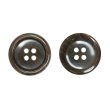 画像1: 樹脂ボタン マーブル調【ブラウン】20mm 8個入 四つ穴 リムあり 手芸 服飾 付け替え ボタンマート B-1816 (1)