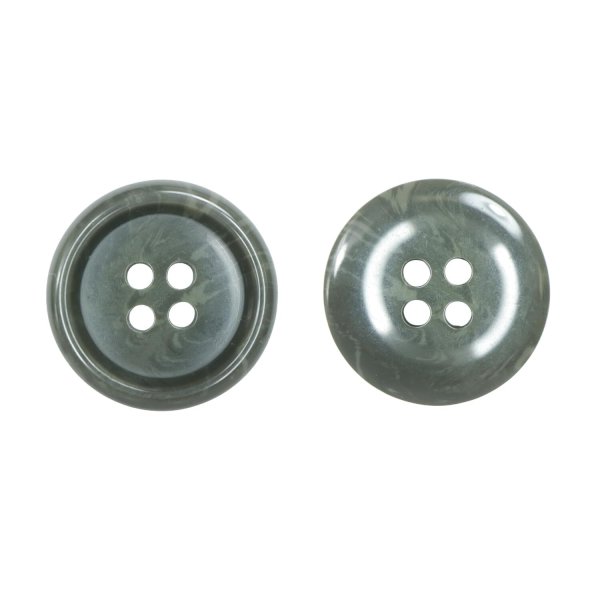 画像1: 樹脂ボタン マーブル調【オリーブグレー】20mm 8個入 四つ穴 リムあり 手芸 服飾 付け替え ボタンマート B-1818 (1)