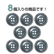 画像4: 樹脂ボタン マーブル調【グレー】20mm 8個入 四つ穴 リムあり 手芸 服飾 付け替え ボタンマート B-1820 (4)