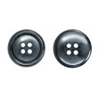 画像1: 樹脂ボタン マーブル調【ブラック】20mm 8個入 四つ穴 リムあり 手芸 服飾 付け替え ボタンマート B-1822 (1)