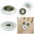 画像5: メタル装飾ボタン【ホワイト】16mm 8個入 丸型 4穴 アンティーク調 手芸 服飾 付け替え きらきらぷんぷん丸 B-1825 (5)