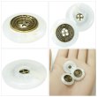 画像5: メタル装飾ボタン【ホワイト】21mm 6個入 丸型 4穴 アンティーク調 手芸 服飾 付け替え きらきらぷんぷん丸 B-1826 (5)
