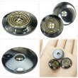 画像5: メタル装飾ボタン【ブラック】21mm 6個入 丸型 4穴 アンティーク調 手芸 服飾 付け替え きらきらぷんぷん丸 B-1830 (5)