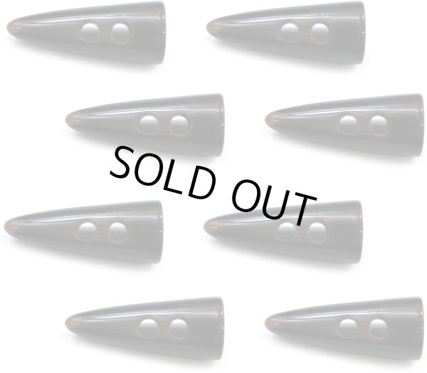 画像1: トグルボタン 【水牛調 ダークブラウン】 4.5cm 8個入り ダッフルボタン 留め具 ボタン ボタンマート B-185 (1)