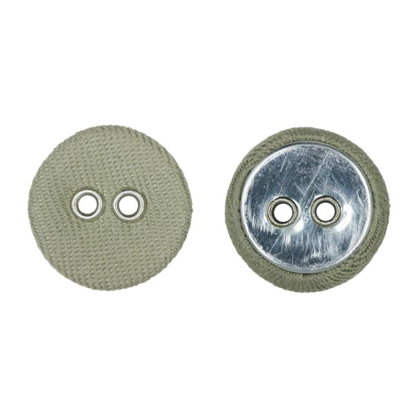 画像1: 布張りボタン 二つ穴【カーキ】15mm 10個入 丸型 裁縫 手芸 服飾 付け替え きらきらぷんぷん丸 B-1871 (1)