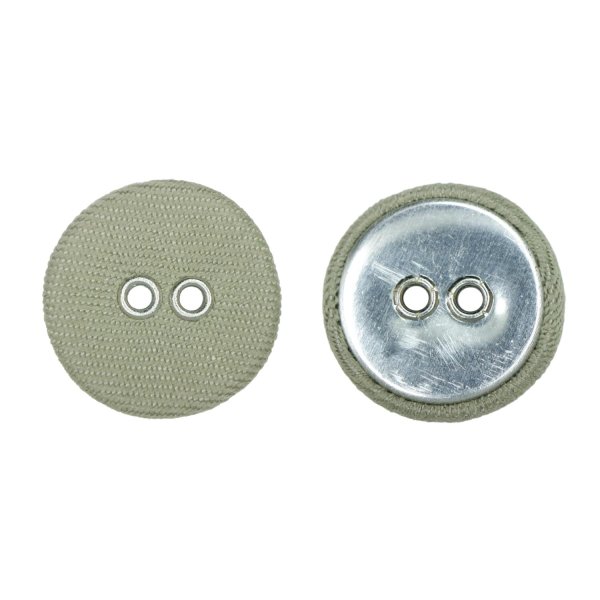画像1: 布張りボタン 二つ穴【カーキ】18mm 8個入 丸型 裁縫 手芸 服飾 付け替え きらきらぷんぷん丸 B-1872 (1)