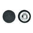 画像1: リネン調布張り シャンクボタン【ブラック】15mm 10個入 丸型 足つき 手芸 服飾 付け替え きらきらぷんぷん丸 B-1873 (1)