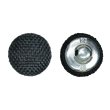 画像1: リネン調布張り シャンクボタン【ブラック】18mm 8個入 丸型 足つき 手芸 服飾 付け替え きらきらぷんぷん丸 B-1874 (1)