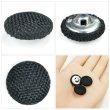 画像5: リネン調布張り シャンクボタン【ブラック】18mm 8個入 丸型 足つき 手芸 服飾 付け替え きらきらぷんぷん丸 B-1874 (5)
