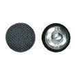 画像1: リネン調布張り シャンクボタン【ブラック】20mm 6個入 丸型 足つき 手芸 服飾 付け替え きらきらぷんぷん丸 B-1875 (1)