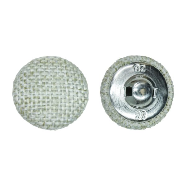 画像1: リネン調布張り シャンクボタン【ベージュ】18mm 8個入 丸型 足つき 手芸 服飾 付け替え きらきらぷんぷん丸 B-1883 (1)