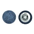 画像1: リネン調布張り シャンクボタン【ネイビー】15mm 10個入 丸型 足つき 手芸 服飾 付け替え きらきらぷんぷん丸 B-1885 (1)