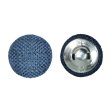 画像1: リネン調布張り シャンクボタン【ネイビー】20mm 6個入 丸型 足つき 手芸 服飾 付け替え きらきらぷんぷん丸 B-1887 (1)