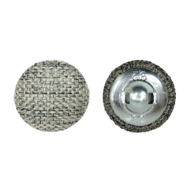 画像1: リネン調布張り シャンクボタン【ブラウン】20mm 6個入 丸型 足つき 手芸 服飾 付け替え きらきらぷんぷん丸 B-1890 (1)