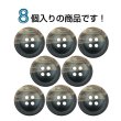 画像4: ツートン樹脂ボタン 木目調【ブラック＆ブラウン】18mm 8個入 四つ穴 丸型 手芸 服飾 付け替え きらきらぷんぷん丸 B-1910 (4)