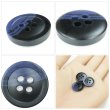 画像5: ツートン樹脂ボタン 木目調【ブラック＆ネイビー】15mm 10個入 四つ穴 丸型 手芸 服飾 付け替え きらきらぷんぷん丸 B-1912 (5)