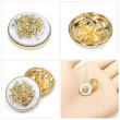 画像5: メタルボタン エンブレム 【ホワイト＆ゴールド】15mm 10個入 丸型 足つき 2トーン 手芸 服飾 付け替え ボタンマート B-1918 (5)