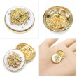 画像5: メタルボタン エンブレム 【ホワイト＆ゴールド】18mm 8個入 丸型 足つき 2トーン 手芸 服飾 付け替え ボタンマート B-1919 (5)