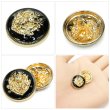 画像5: メタルボタン エンブレム 【ブラック＆ゴールド】18mm 8個入 丸型 足つき 2トーン 手芸 服飾 付け替え ボタンマート B-1923 (5)