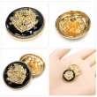 画像5: メタルボタン エンブレム 【ブラック＆ゴールド】20mm 6個入 丸型 足つき 2トーン 手芸 服飾 付け替え ボタンマート B-1924 (5)