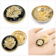 画像5: メタルボタン エンブレム 【ブラック＆ゴールド】23mm 5個入 丸型 足つき 2トーン 手芸 服飾 付け替え ボタンマート B-1925 (5)