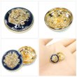 画像5: メタルボタン エンブレム 【ネイビー＆ゴールド】15mm 10個入 丸型 足つき 2トーン 手芸 服飾 付け替え ボタンマート B-1930 (5)