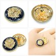 画像5: メタルボタン エンブレム 【ネイビー＆ゴールド】20mm 6個入 丸型 足つき 2トーン 手芸 服飾 付け替え ボタンマート B-1932 (5)
